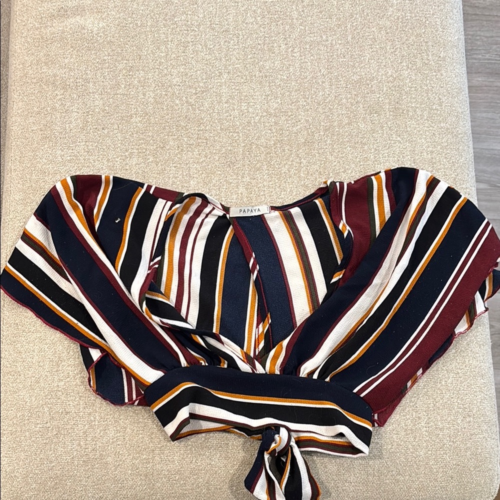 Papaya Multicolor Striped Blouse